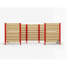 Mülltonnen Sichtschutz aus Kompakt-Laminat – Komplettset (1500x3750 mm, Verkehrsrot)
