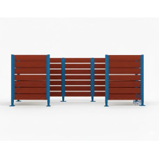 Mülltonnen Sichtschutz aus Kompakt-Laminat – Komplettset (1500x3750 mm, Enzianblau)