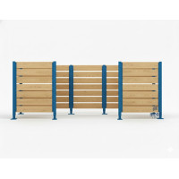 Mülltonnen Sichtschutz aus Kompakt-Laminat – Komplettset (1500x3750 mm, Enzianblau)