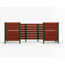 Mülltonnen Sichtschutz aus Kompakt-Laminat – Komplettset (1500x3750 mm, Moosgrün)