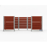 Mülltonnen Sichtschutz aus Kompakt-Laminat – Komplettset (1500x3750 mm, Seidengrau)