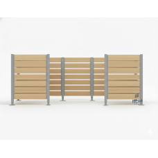 Mülltonnen Sichtschutz aus Kompakt-Laminat – Komplettset (1500x3750 mm, Seidengrau)