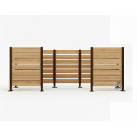 Waste Bin Screen made of Compact Laminate – Complete Set (1500x3750 mm, Chocolate Brown)