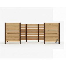 Mülltonnen Sichtschutz aus Kompakt-Laminat – Komplettset (1500x3750 mm, Schokoladenbraun)