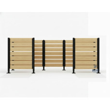 Mülltonnen Sichtschutz aus Kompakt-Laminat – Komplettset (1500x3750 mm, Tiefschwarz)