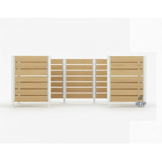 Mülltonnen Sichtschutz aus Kompakt-Laminat – Komplettset (1500x3750 mm, Reinweiß)
