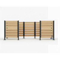 Garbage Bins Privacy Screen made of Compact Laminate – Complete Set (1500x3750 mm, Procity Gray)