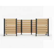 Mülltonnen Sichtschutz aus Kompakt-Laminat – Komplettset (1500x3750 mm, Procity Grau)