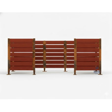 Mülltonnen Sichtschutz aus Kompakt-Laminat – Komplettset (1500x3750 mm, Rost Corten-Effekt)