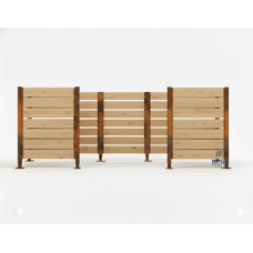 Mülltonnen Sichtschutz aus Kompakt-Laminat – Komplettset (1500x3750 mm, Rost Corten-Effekt)