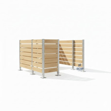 Trash Bins Privacy Screen made of Compact Laminate – Complete Set (2250x3000 mm, Galvanized).