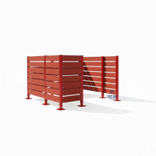 Mülltonnen Sichtschutz aus Kompakt-Laminat – Komplettset (2250x3000 mm, Purpurrot)