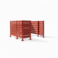 Mülltonnen Sichtschutz aus Kompakt-Laminat – Komplettset (2250x3000 mm, Verkehrsrot)