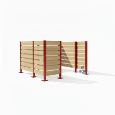 Mülltonnen Sichtschutz aus Kompakt-Laminat – Komplettset (2250x3000 mm, Verkehrsrot)