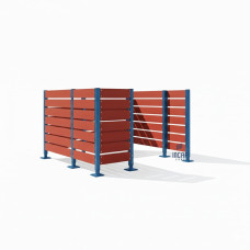 Mülltonnen Sichtschutz aus Kompakt-Laminat – Komplettset (2250x3000 mm, Enzianblau)