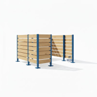 Garbage Bins Privacy Screen made of Compact Laminate - Complete Set (2250x3000 mm, Gentian Blue)