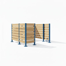 Mülltonnen Sichtschutz aus Kompakt-Laminat – Komplettset (2250x3000 mm, Enzianblau)