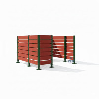 Garbage Bins Privacy Screen made of Compact Laminate – Complete Set (2250x3000 mm, Moss Green)