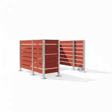 Mülltonnen Sichtschutz aus Kompakt-Laminat – Komplettset (2250x3000 mm, Seidengrau)