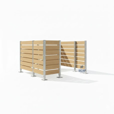 Mülltonnen Sichtschutz aus Kompakt-Laminat – Komplettset (2250x3000 mm, Seidengrau)