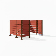 Mülltonnen Sichtschutz aus Kompakt-Laminat – Komplettset (2250x3000 mm, Schokoladenbraun)
