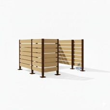 Mülltonnen Sichtschutz aus Kompakt-Laminat – Komplettset (2250x3000 mm, Schokoladenbraun)