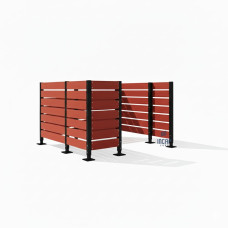 Mülltonnen Sichtschutz aus Kompakt-Laminat – Komplettset (2250x3000 mm, Tiefschwarz)