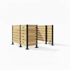 Mülltonnen Sichtschutz aus Kompakt-Laminat – Komplettset (2250x3000 mm, Tiefschwarz)