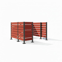 Trash Bin Screen Made of Compact Laminate – Complete Set (2250x3000 mm, Procity Gray)