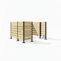 Trash Bin Screen Made of Compact Laminate – Complete Set (2250x3000 mm, Procity Gray)