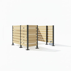 Mülltonnen Sichtschutz aus Kompakt-Laminat – Komplettset (2250x3000 mm, Procity Grau)