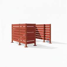 Mülltonnen Sichtschutz aus Kompakt-Laminat – Komplettset (2250x3000 mm, Rost Corten-Effekt)