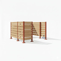 Mülltonnen Sichtschutz aus Kompakt-Laminat – Komplettset (2250x3000 mm, Rost Corten-Effekt)