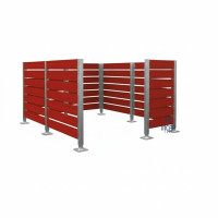 Waste Bin Privacy Screen made of Compact Laminate – Complete Set (3000x3000 mm, Galvanized).