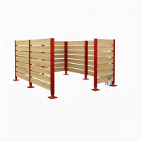 Garbage Bins Privacy Screen made of Compact Laminate - Complete Set (3000x3000 mm, Purple)