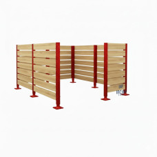 Mülltonnen Sichtschutz aus Kompakt-Laminat – Komplettset (3000x3000 mm, Purpurrot)