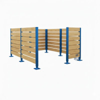 Garbage Bin Privacy Screen made of Compact Laminate - Complete Set (3000x3000 mm, Gentian Blue).
