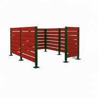 Garbage Bins Sight Protection from Compact Laminate – Complete Set (3000x3000 mm, Moss Green)