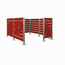 Mülltonnen Sichtschutz aus Kompakt-Laminat – Komplettset (3000x3000 mm, Seidengrau)