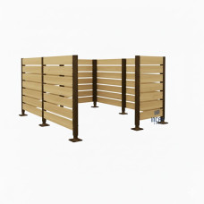 Mülltonnen Sichtschutz aus Kompakt-Laminat – Komplettset (3000x3000 mm, Schokoladenbraun)