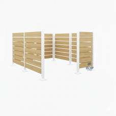 Mülltonnen Sichtschutz aus Kompakt-Laminat – Komplettset (3000x3000 mm, Reinweiß)