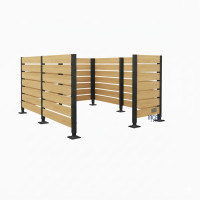 Mülltonnen Sichtschutz aus Kompakt-Laminat – Komplettset (3000x3000 mm, Procity Grau)