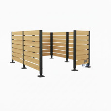 Mülltonnen Sichtschutz aus Kompakt-Laminat – Komplettset (3000x3000 mm, Procity Grau)