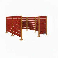Mülltonnen Sichtschutz aus Kompakt-Laminat – Komplettset (3000x3000 mm, Rost Corten-Effekt)