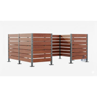 Garbage Bins Privacy Screen made of Compact Laminate - Complete Set (3000x3750 mm, Hot-dip Galvanized)