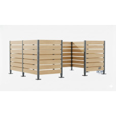 Mülltonnen Sichtschutz aus Kompakt-Laminat – Komplettset (3000x3750 mm, Feuerverzinkt)