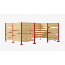 Mülltonnen Sichtschutz aus Kompakt-Laminat – Komplettset (3000x3750 mm, Verkehrsrot)
