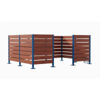 Mülltonnen Sichtschutz aus Kompakt-Laminat – Komplettset (3000x3750 mm, Enzianblau)
