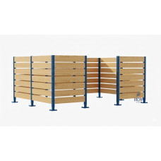 Mülltonnen Sichtschutz aus Kompakt-Laminat – Komplettset (3000x3750 mm, Enzianblau)