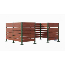 Mülltonnen Sichtschutz aus Kompakt-Laminat – Komplettset (3000x3750 mm, Moosgrün)